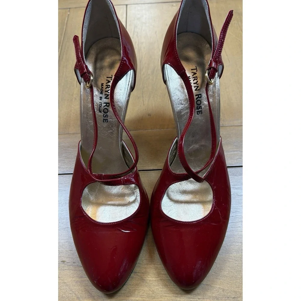 Taryn Rose Red Patent Leather Heels - Picture 3 of 12